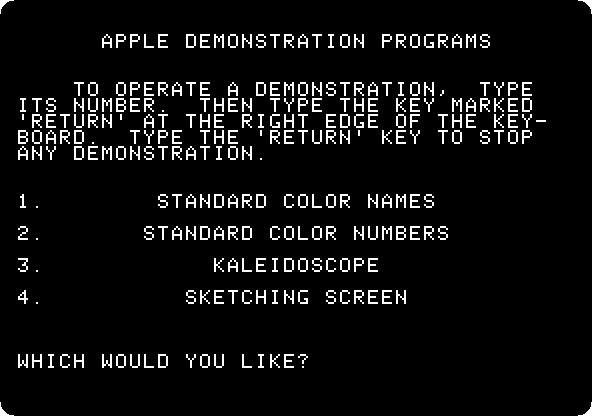 The demonstrations of the colour graphics