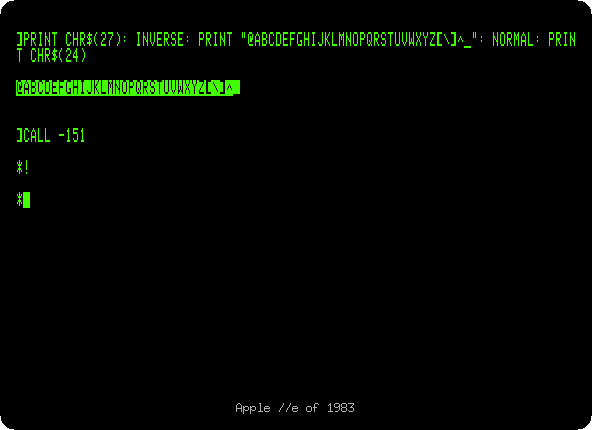 The Monitor of the //e of 1983