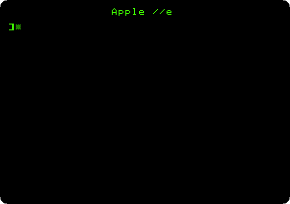 The Apple //e switched on