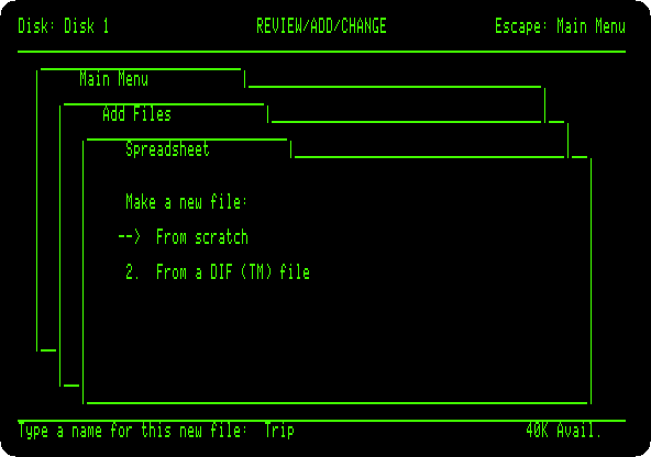 The spreadsheet typed