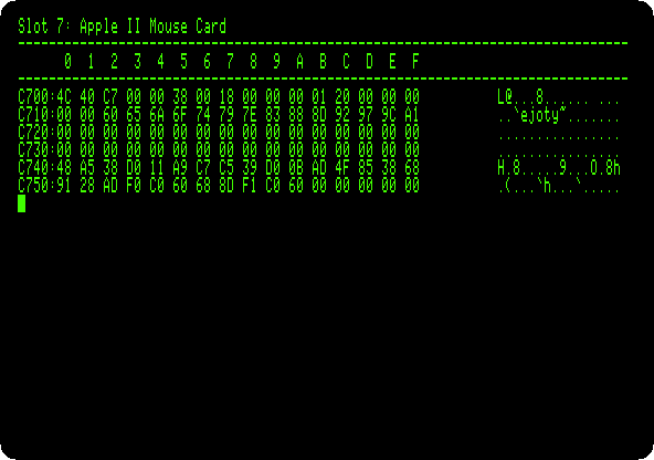 The ROM of the mouse card
