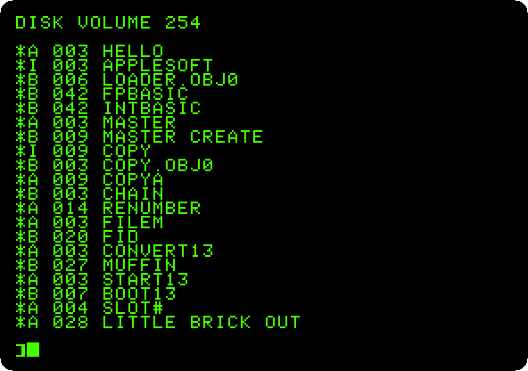 Little Brick Out on the diskette of DOS 3.3