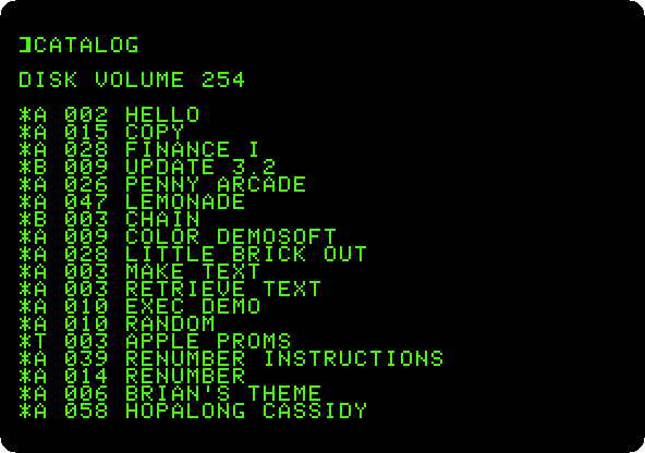 The catalog of DOS 3.2