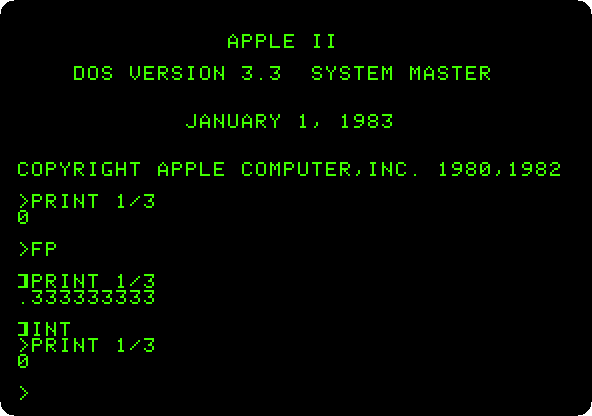 The two BASICs on the first Apple ][