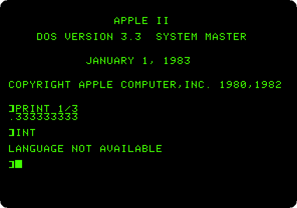 No Integer BASIC on the Apple ][+