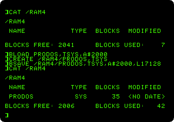 A file copied to the RAM disk of the card