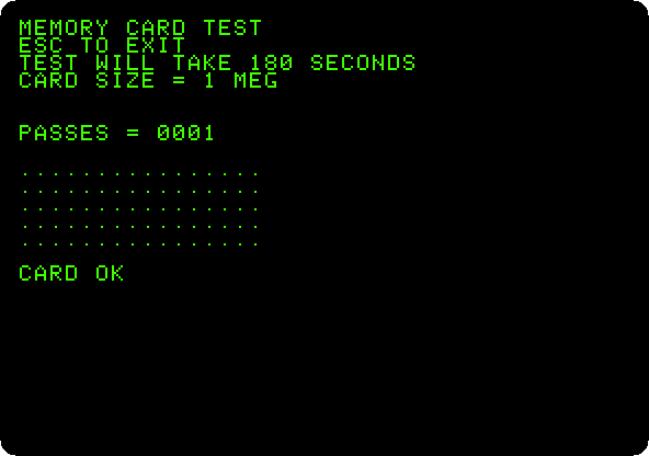 The test of the card