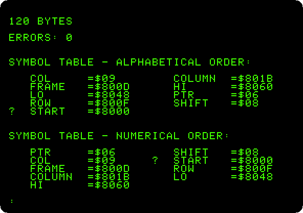A program assembled by Merlin