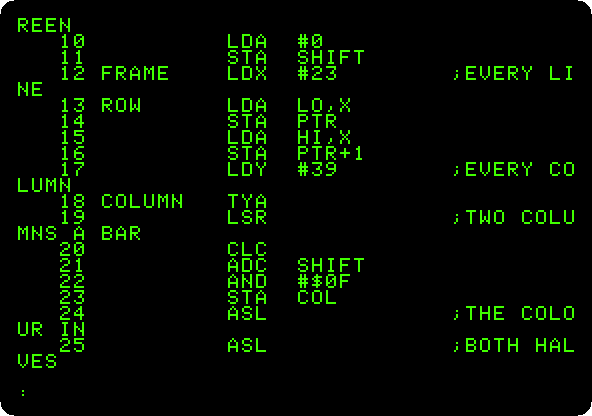 The source in the editor