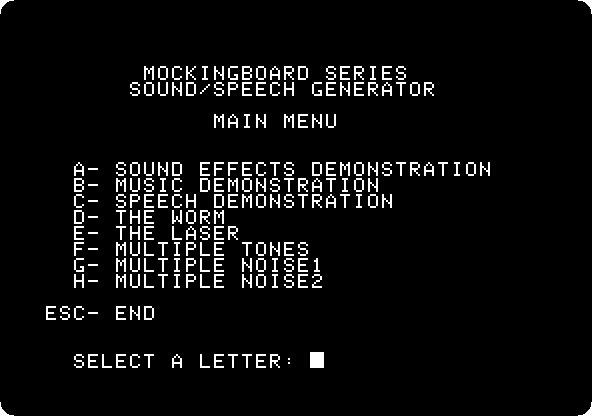 The main menu
