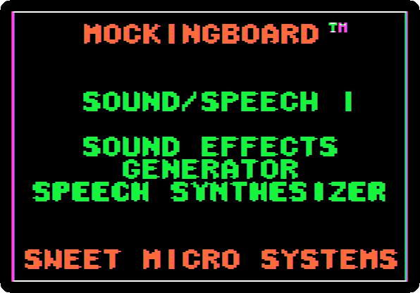 The Mockingboard demonstration