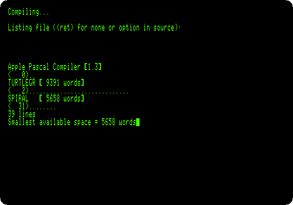 The program compiled