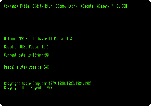 Apple Pascal started