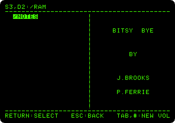 Bitsy Bye on the RAM disk