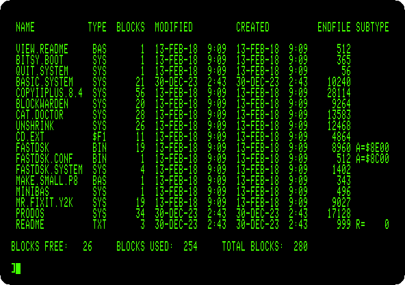 The catalog in 80 columns
