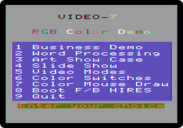 The menu