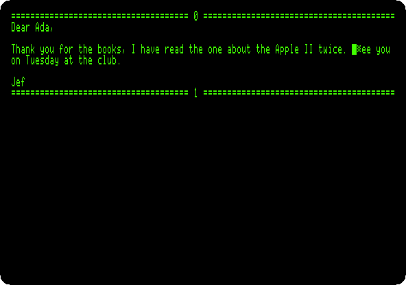 A letter edited on the SwyftCard