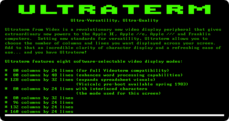 The modes of the Ultraterm